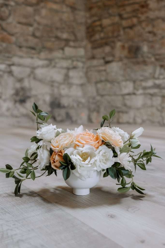 Tischgesteck Hochzeitsfloristik Apricot